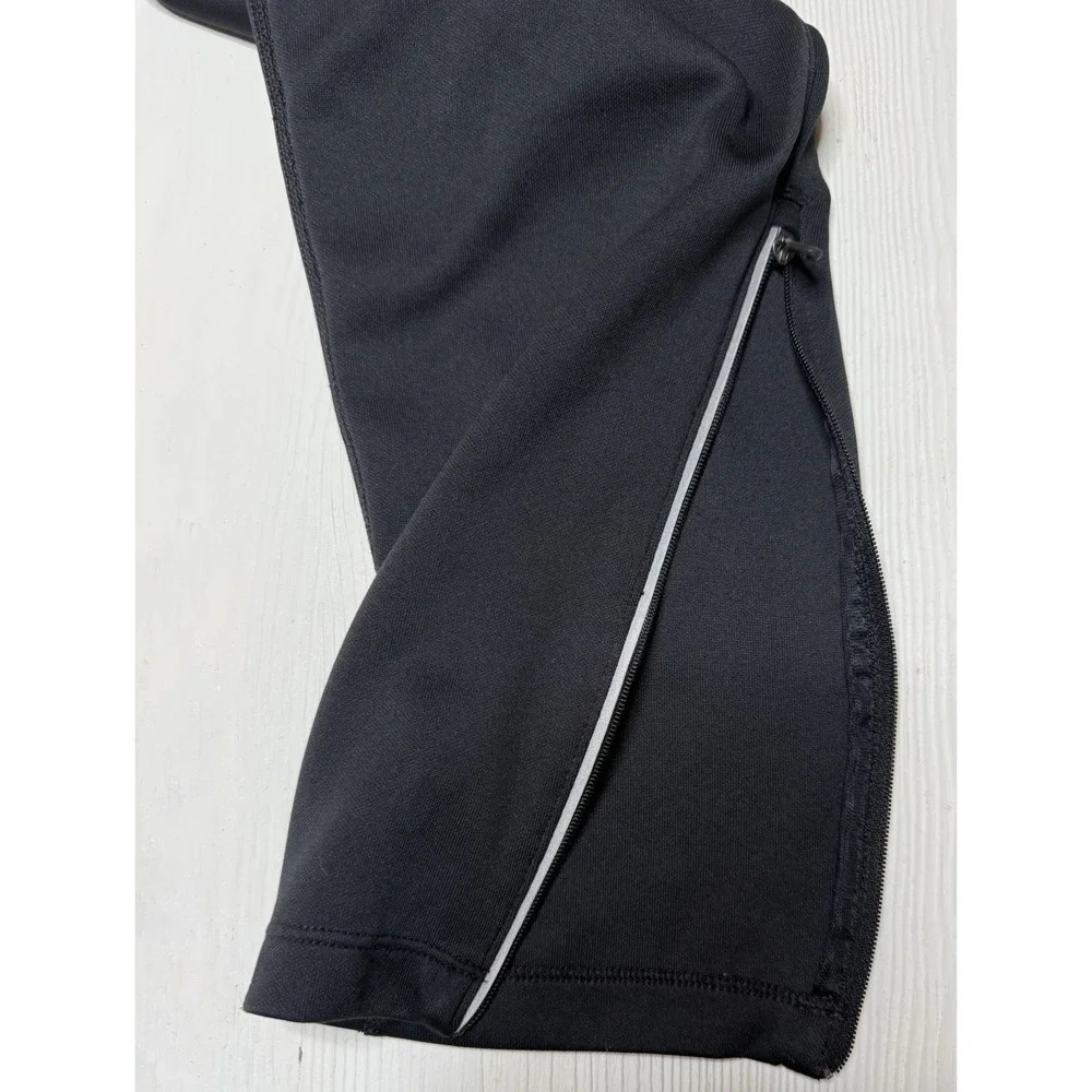 Nike Dri Fit Track Pants Womens Med Black Elastic Waist Pull On Zip Ankle EUC